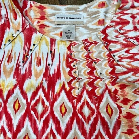 Alfred Dunner Abstract Geometric Diamond Top 2X - Picture 9 of 10